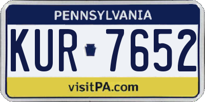 PA license plate KUR7652