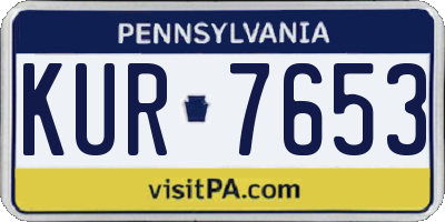 PA license plate KUR7653