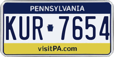 PA license plate KUR7654