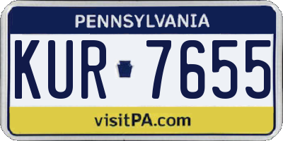 PA license plate KUR7655