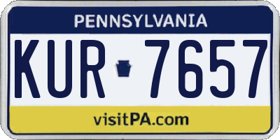 PA license plate KUR7657