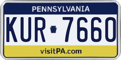 PA license plate KUR7660