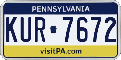 PA license plate KUR7672