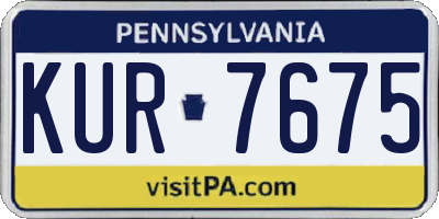 PA license plate KUR7675