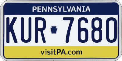 PA license plate KUR7680