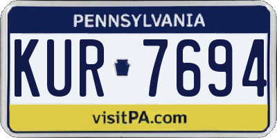 PA license plate KUR7694
