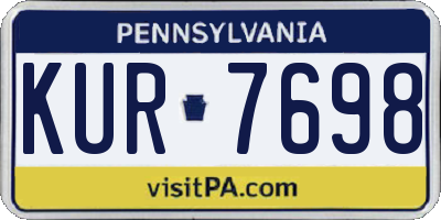 PA license plate KUR7698