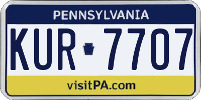 PA license plate KUR7707