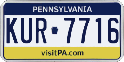 PA license plate KUR7716