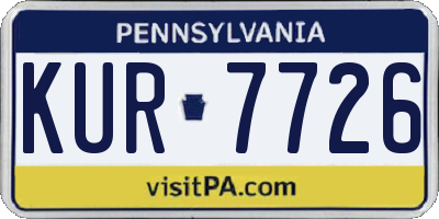 PA license plate KUR7726