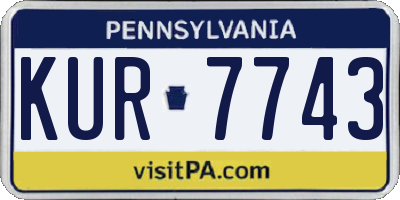PA license plate KUR7743