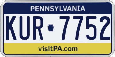 PA license plate KUR7752
