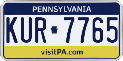 PA license plate KUR7765