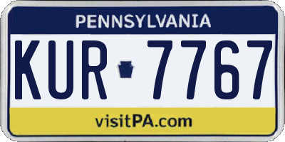 PA license plate KUR7767