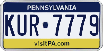 PA license plate KUR7779
