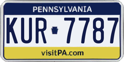 PA license plate KUR7787