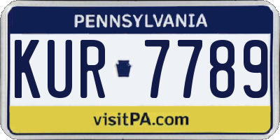 PA license plate KUR7789