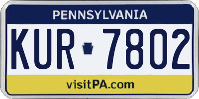 PA license plate KUR7802
