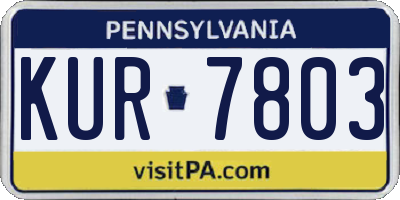 PA license plate KUR7803