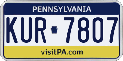 PA license plate KUR7807