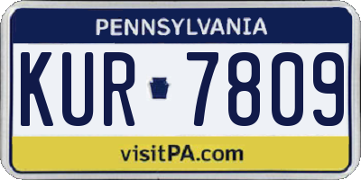 PA license plate KUR7809
