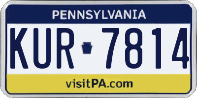 PA license plate KUR7814