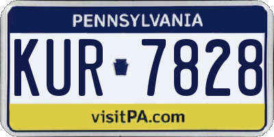 PA license plate KUR7828