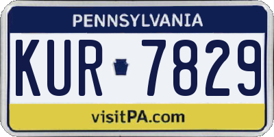 PA license plate KUR7829