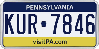 PA license plate KUR7846
