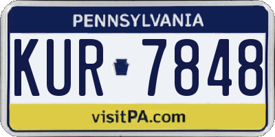 PA license plate KUR7848