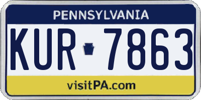 PA license plate KUR7863