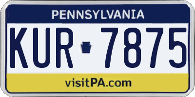 PA license plate KUR7875