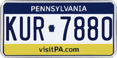 PA license plate KUR7880