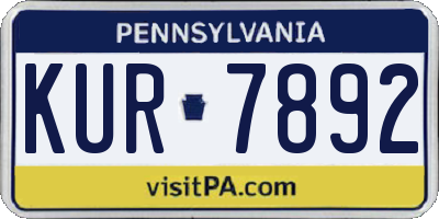 PA license plate KUR7892