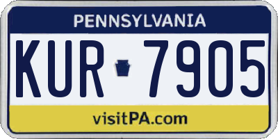PA license plate KUR7905