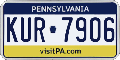 PA license plate KUR7906