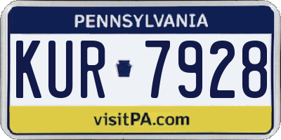 PA license plate KUR7928