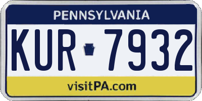 PA license plate KUR7932