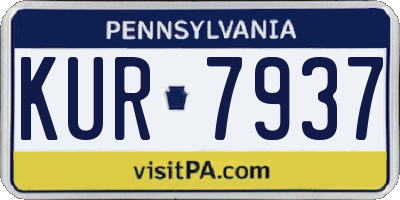 PA license plate KUR7937