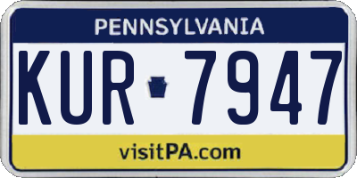 PA license plate KUR7947
