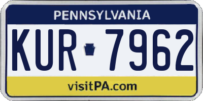 PA license plate KUR7962
