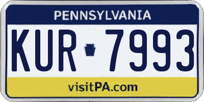 PA license plate KUR7993
