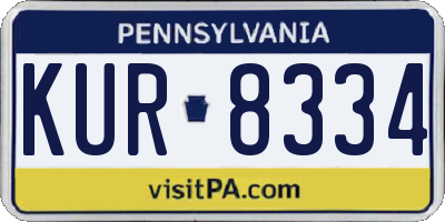 PA license plate KUR8334