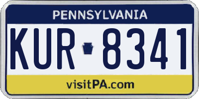 PA license plate KUR8341