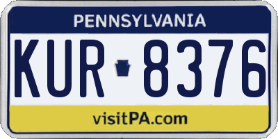 PA license plate KUR8376