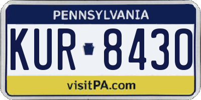 PA license plate KUR8430