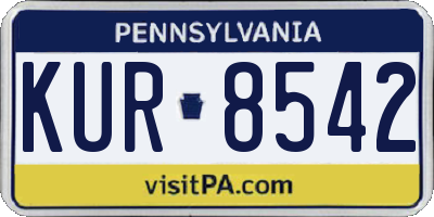 PA license plate KUR8542