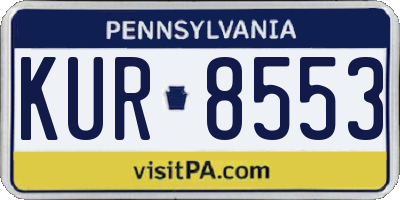 PA license plate KUR8553
