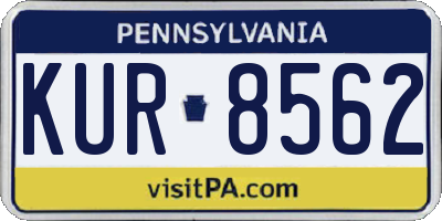PA license plate KUR8562