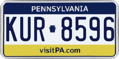 PA license plate KUR8596